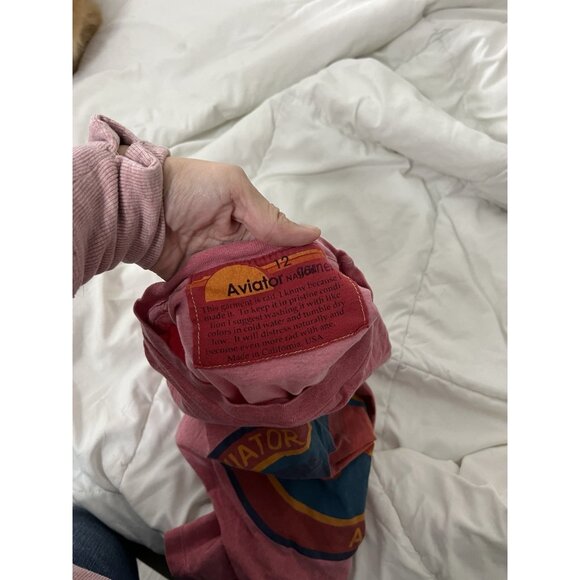 Aviator Nation Kids Austin Texas Short Sleeve Shirt Size 12 Pink Red - Picture 9 of 11